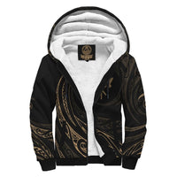 Kanaka Sherpa Hoodie - Frida Style - Gold Black - Polynesian Pride