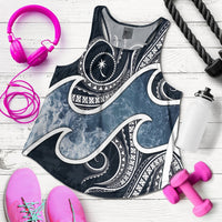 Chuuk Islands Polynesian Women's Racerback Tank - Ocean Style Blue - Polynesian Pride