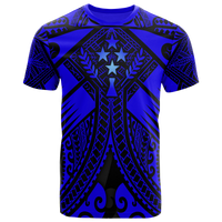 Kosrae T Shirts Blue Seal with Polynesian Tattoo Unisex Blue - Polynesian Pride