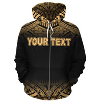 Nauru Polynesian Custom Zip up Hoodie Gold Fog - Polynesian Pride