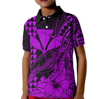 Kakau Polynesian Tribal Hawaiian Turtle with Kanaka Maoli Purple Kid Polo Shirt LT9 Kid Purple - Polynesian Pride