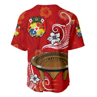 (Custom Personalised) Tonga Kumete Kava Bowl Sila Vibes - Red Baseball Jersey LT8 - Polynesian Pride