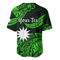 (Custom Personalised) Nauru Polynesian Hibiscus Naoero Green Baseball Jersey LT14 - Polynesian Pride
