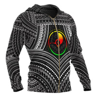 YAP Polynesian Zip up Hoodie Yap Flag Reggae Color - Polynesian Pride