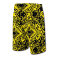 Hawaii Polynesian Plumeria Board Shorts Mix Yellow - Polynesian Pride