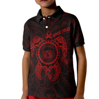 Hawaii Polynesian Custom Polo Shirt Vintage Polynesian Turtle (Red) - Polynesian Pride