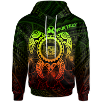 Hawaii Polynesian Custom Hoodie Vintage Polynesian Turtle (Reggae) Unisex Reggae - Polynesian Pride