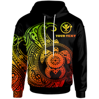 Hawaii Polynesian Custom Hoodie Vintage Polynesian Turtle (Reggae) Unisex Reggae - Polynesian Pride