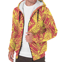 Yellow Red Polynesian Sherpa Hoodie - Polynesian Pride