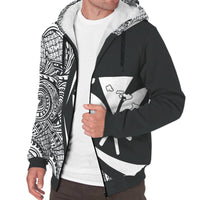 Kanaka Hawaii Map White Polynesian Sherpa Hoodie - Circle Style AH - Polynesian Pride
