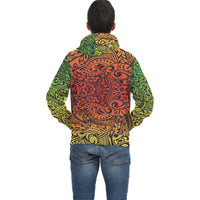Wonder Colorful Inside Print Zip Hoodie - Polynesian Pride