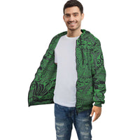 Green Polynesian Inside Print Zip Hoodie Unisex Green - Polynesian Pride
