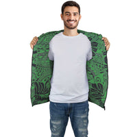 Green Polynesian Inside Print Zip Hoodie - Polynesian Pride
