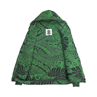 Green Polynesian Inside Print Zip Hoodie - Polynesian Pride