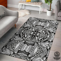 Polynesian Black And White Area Rug Black - Polynesian Pride