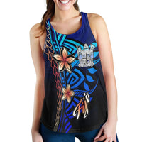 Fiji Woman's Racerback Tank - Vintage Tribal Mountain Crest - Polynesian Pride