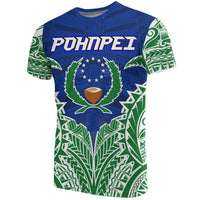 Pohnpei Premium T Shirt Pohnpei Flag Polynesian Tattoo Unisex Blue - Polynesian Pride