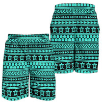 Polynesian Tattoo Tribal Turquoise Men's Short Men's Shorts Turquoise - Polynesian Pride