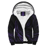 Hawaii Sherpa Hoodie - Frida Style - Purple Black - Polynesian Pride