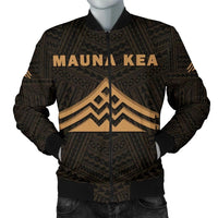 Hawaii Mauna Kea Polynesian Men's Bomber Jacket Gold Grey - Polynesian Pride