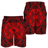 Polynesian Plumeria Mix Red Black Men's Short Red - Polynesian Pride