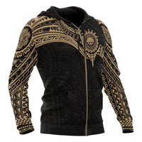 Federated States of Micronesia Zip up Hoodie Gold Heart Shield - Polynesian Pride