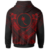 Chuuk Polynesian Custom Zip up Hoodie Chuuk Red Seal Camisole Hibiscus Style - Polynesian Pride