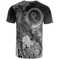 Chuuk T Shirt Humpback Whale with Tropical Flowers (White) - Polynesian Pride