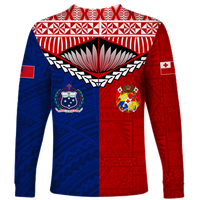 Tonga Combine Samoa Pride Long Sleeve Shirt - LT12 - Polynesian Pride