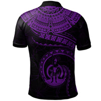 Vanuatu Polynesian Custom Polo Shirt Vanuatu Waves (Purple) - Polynesian Pride