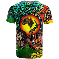 Australia Aboriginal Kangaroo Combine New Zealand Maori Kiwi Bird T Shirt LT2 - Polynesian Pride