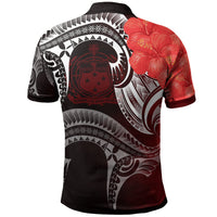 Samoa Custom Polo Shirt Samoan Seal Wave Style (Red) - Polynesian Pride