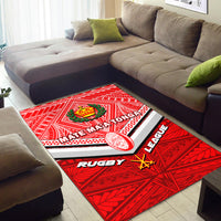 Tonga Rugby Mate Ma'a Tonga Tapa Pattern Area Rug - LT2 - Polynesian Pride