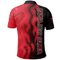 Papua New Guinea Polo Shirt PNG Flag Flame - Polynesian Pride