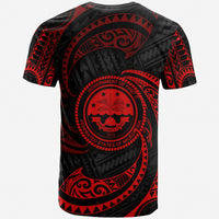 Federated States of Micronesia Custom T Shirt Red Tribal Wave - Polynesian Pride