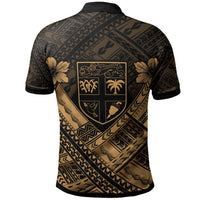 Fiji Polynesian Custom Polo Shirt Fiji Gold Seal Camisole Hibiscus Style - Polynesian Pride