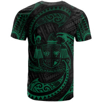 Fiji Polynesian All Over T Shirt Green Tribal Wave - Polynesian Pride