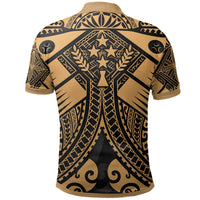 Kosrae Polo Shirt Gold Seal with Polynesian Tattoo - Polynesian Pride