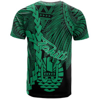Tahiti Polynesian Custom T Shirt Tribal Wave Tattoo Green - Polynesian Pride