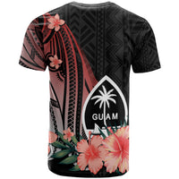 Guam Custom T Shirt Red Polynesian Hibiscus Pattern Style - Polynesian Pride