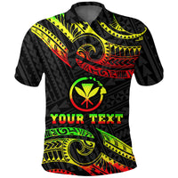 Custom Hawaii Polo Shirt Tribal Pattern Reggae LT12 Unisex Black - Polynesian Pride
