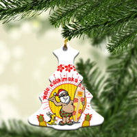 Hawaii Santa Claus Surfer White Christmas Ornament - LT12 - Polynesian Pride