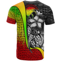 Northern Mariana Islands Polynesian Custom T Shirt Reggae Turtle with Hook - Polynesian Pride