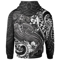 Tonga Hoodie White Shark Polynesian Tattoo - Polynesian Pride