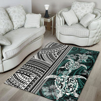 Polynesian Area Rug - Turtle With Ethnic Motives And Floral Elements - LT20 - Polynesian Pride