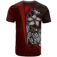 Northern Mariana Islands Polynesian T Shirt Red Turtle with Hook - Polynesian Pride