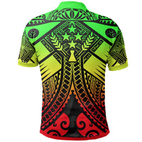 Kosrae Custom Polo Shirt Reggae Seal with Polynesian Tattoo - Polynesian Pride