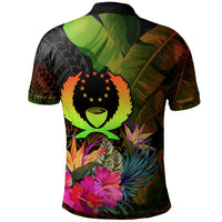Pohnpei Polynesian Custom Polo Hibiscus and Banana Leaves - Polynesian Pride