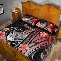 Pohnpei Quilt Bed Set - Red Polynesian Hibiscus Pattern Style - Polynesian Pride