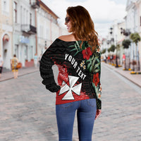 (Custom Personalised) Wallis and Futuna Polynesian Off Shoulder Sweater Fantastic Flowers LT13 - Polynesian Pride